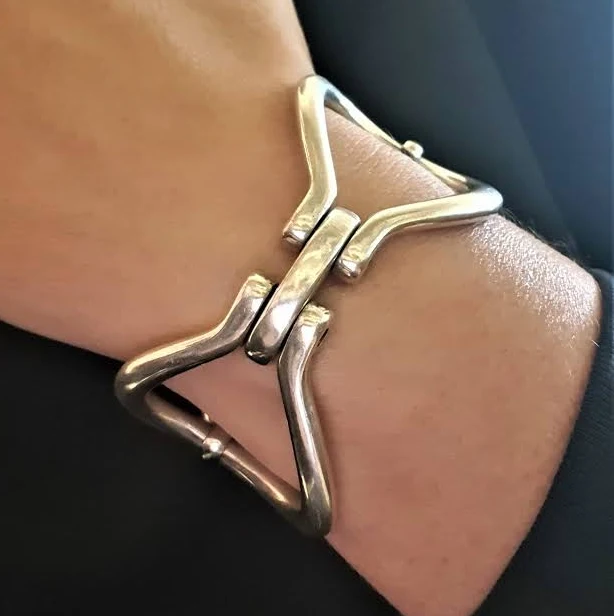 Sterling Silver Chunky Statement Bangle Bracelet