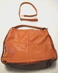 Terra Cotta Faux Leather Large Handbag with Adjustable Crossbody Strap Option