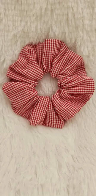 Gingham Plaid Scrunchie
