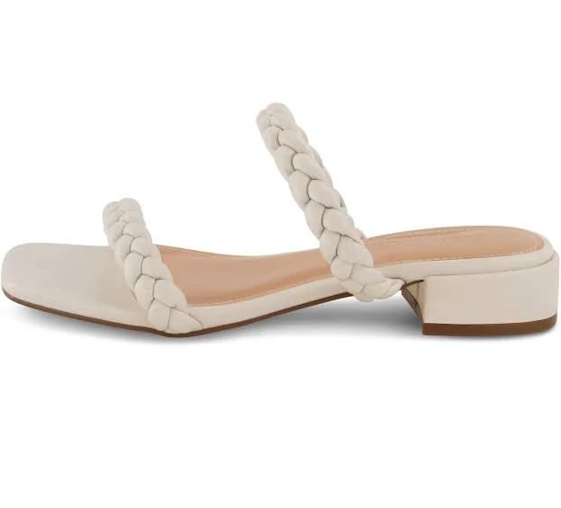 Cushionaire Women's Nestar Braided Low Block Heel Sandal with Memory Foam
