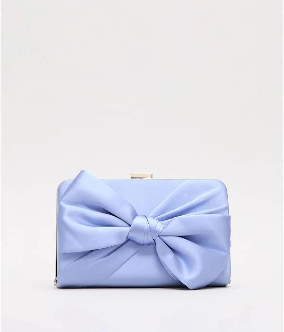 Phase Eight Light Blue Satin Clutch Bag
