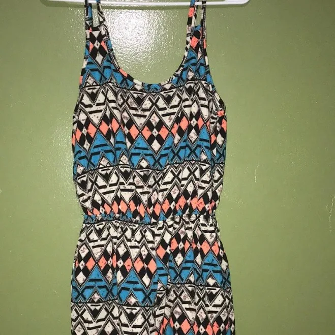 Brand New! Teal, Coral And Beige Romper - New Women | Color: Blue | Size: M