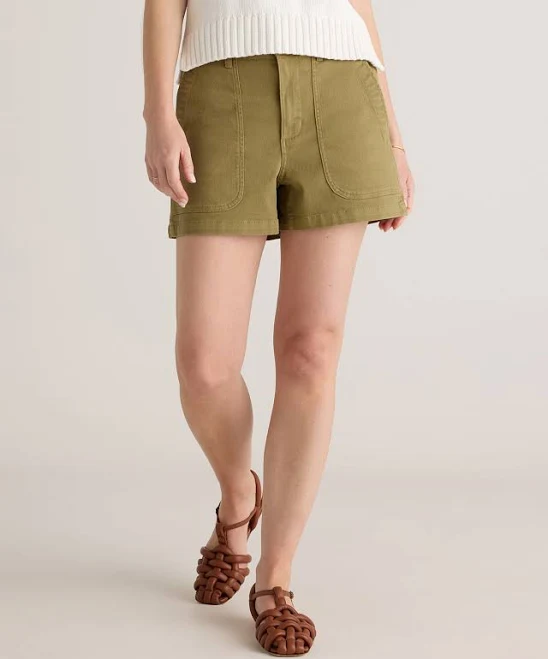 Quince Women's Organic Stretch Cotton Utility Shorts