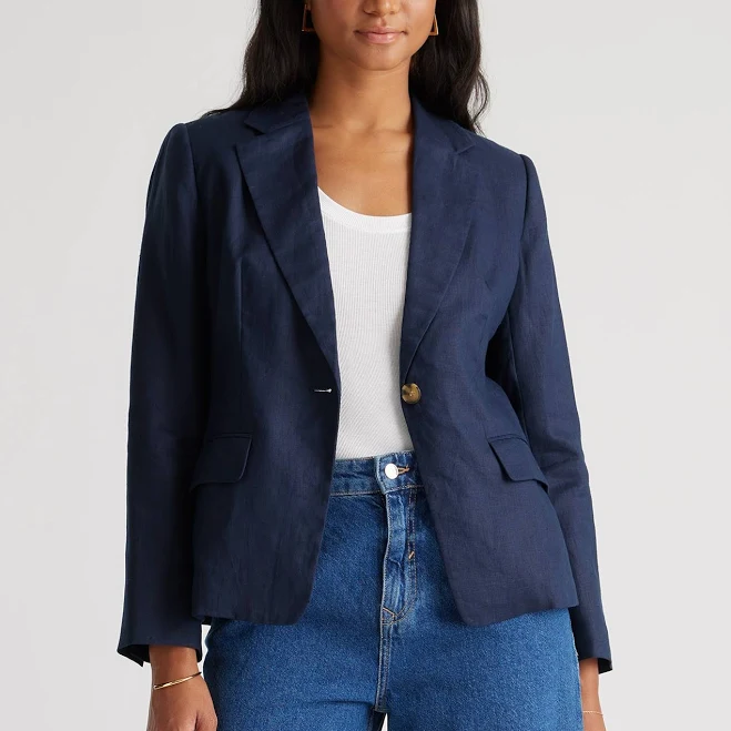 Quince Women's European Linen Structured Blazer
