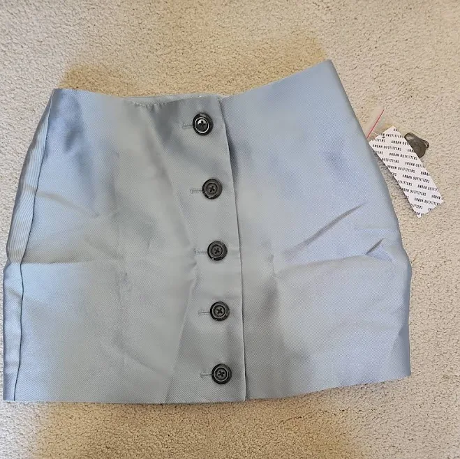 Urban Outfitters Linen Blend Button Front Pocket Mini Skirt Medium