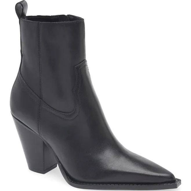 MANGO Women's Block Heel Leather Ankle Boots