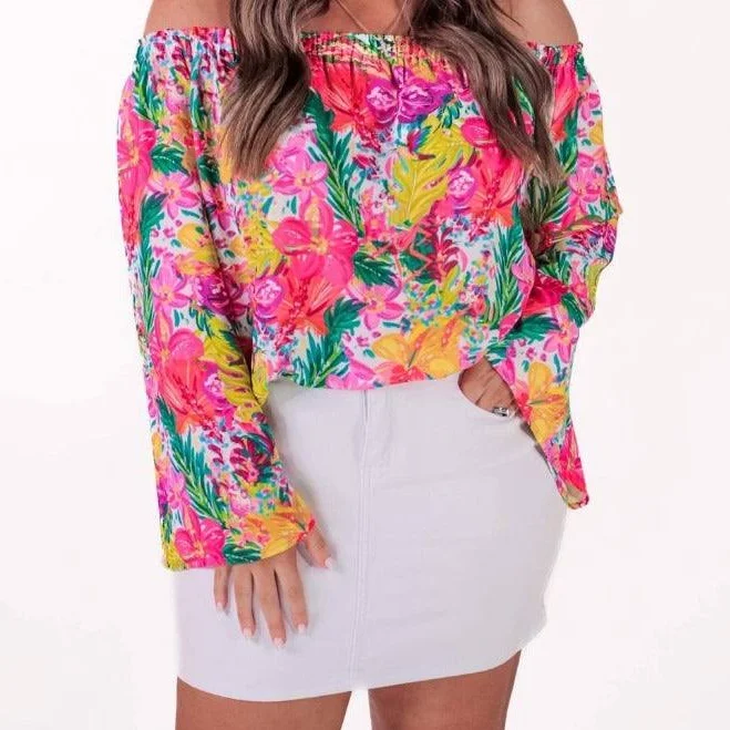 Jess Lea Boutique Women's Rio Floral Off The Shoulder Top