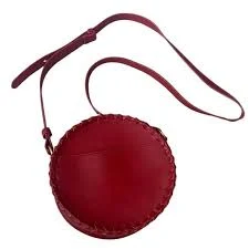 American Eagle Red Round Crossbody Adjustable Strap Purse Bag Vegan Leather