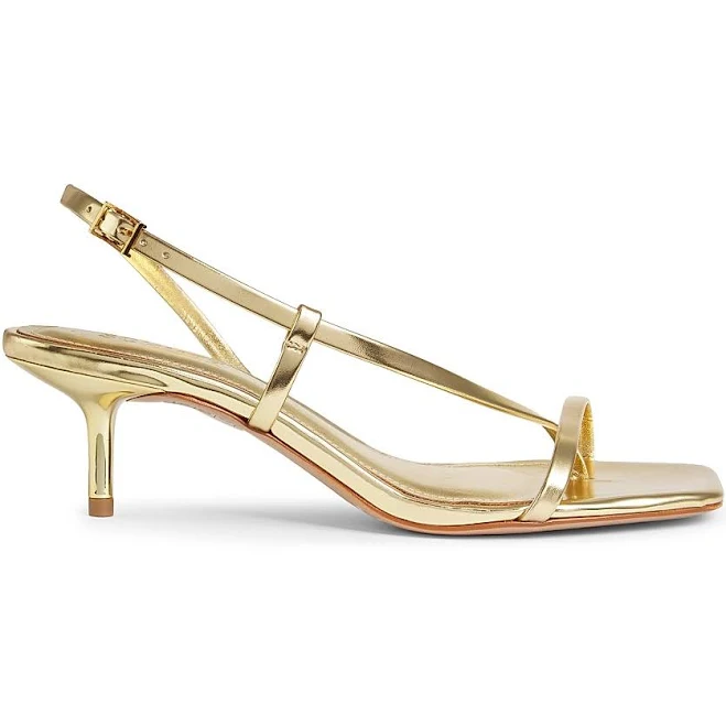 Schutz Heloise 55MM Metallic Leather Slingback Sandals | Saks Fifth Avenue