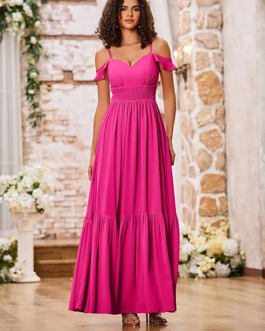 BABARONI Spaghetti Strap Tiered Chiffon Dress