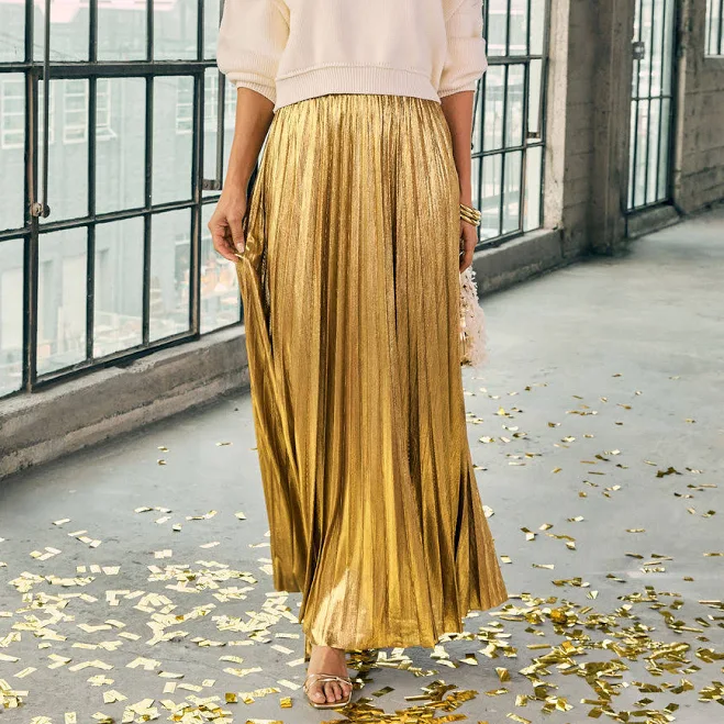 Maxeen Pleated Maxi Skirt