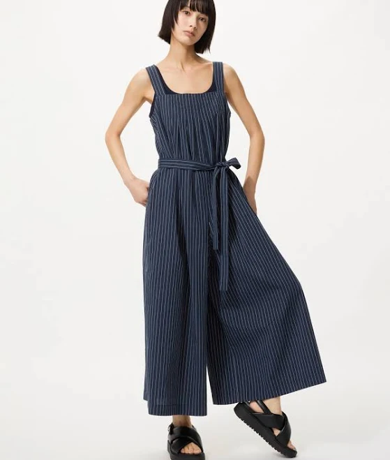 UNIQLO Women's Linen Blend Tucked Jumpsuit