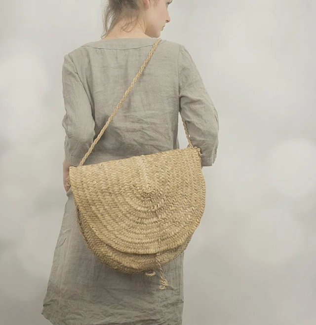 Linen Kaftan Midi Tunic with Pockets