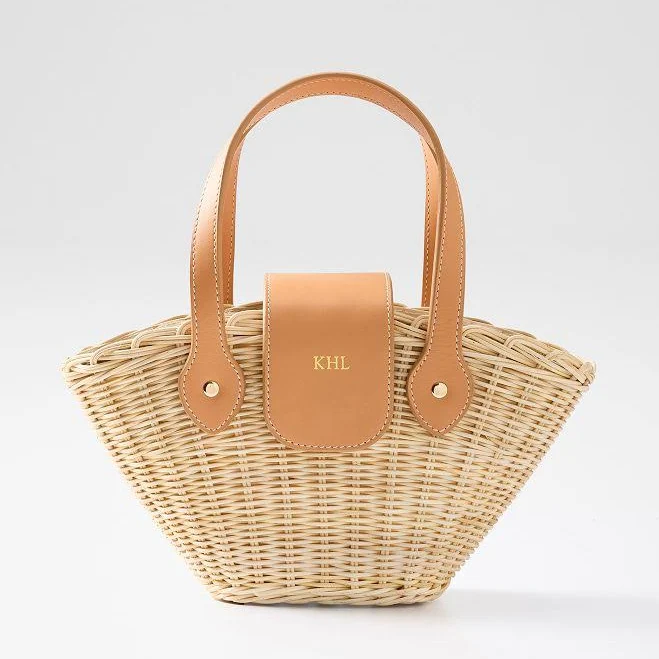 Juliette Wicker and Leather Mini Tote