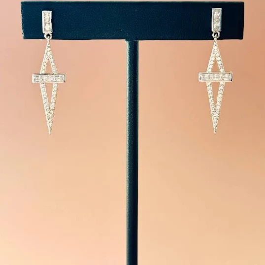 Modern Statement Geometric Diamond Shaped Drop Earrings