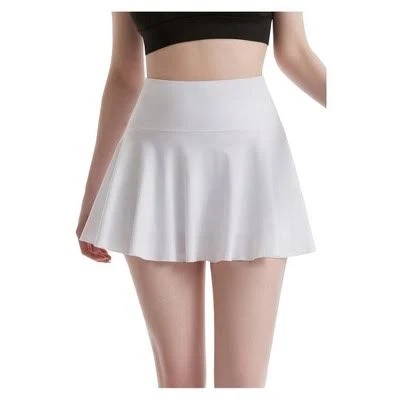 Women's High Waist Pleated Tennis Skirt with Side Pockets