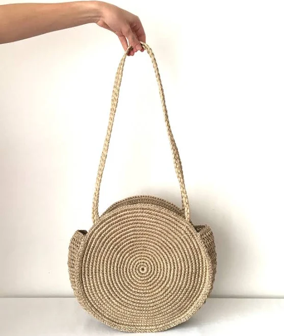 Raffia Round Shoulder Bag
