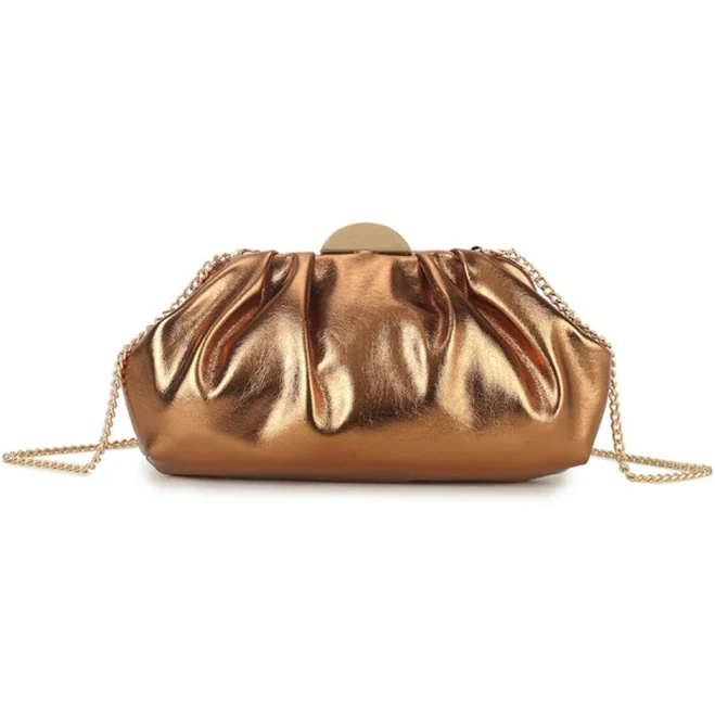 Aftershock London Women's Bronze Ruched Clutch Bag