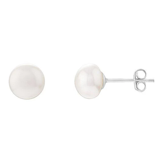 PRIMROSE White Cultured Freshwater Pearl Stud Earrings