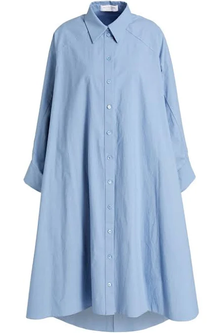 Michael Kors Collection Oversized cotton-poplin shirt dress - Women - Light blue Dresses - XS