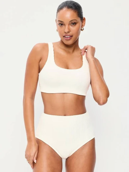 Old Navy Women's Ribbed Scoop-Neck Swim Top