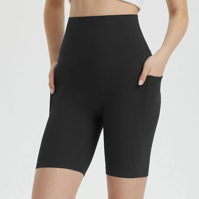 Baleaf Super High-Waist Biker Shorts with Pockets & 4-Way Stretch