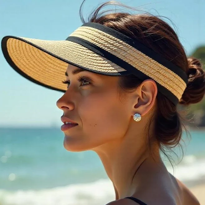 Handmade Straw Sun Visor
