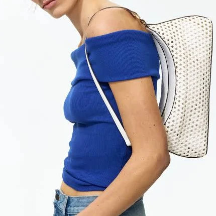 H&M Ladies Off-The-Shoulder Rib-Knit Top