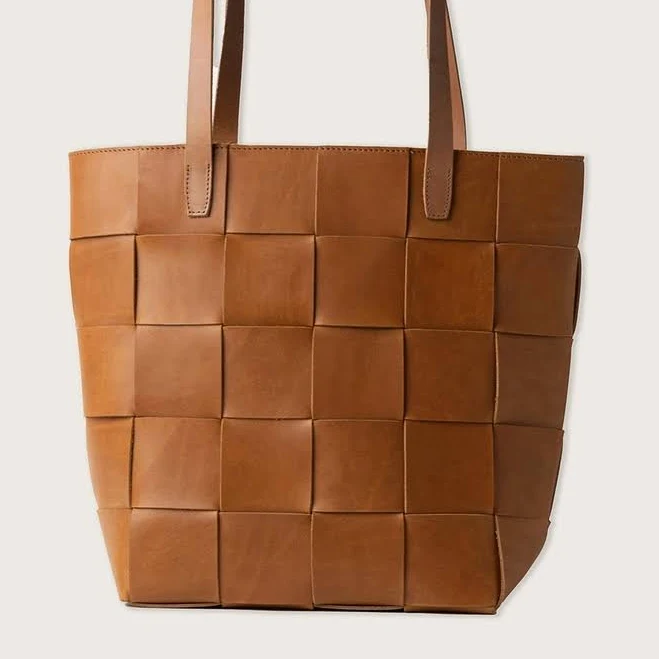 Women WP Standard Woven Leather Tote