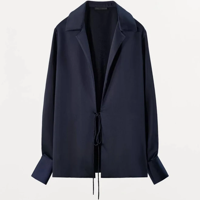Zara Satin Tie Shirt