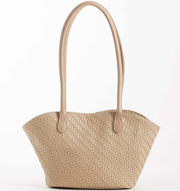 PASQ Curved Woven Tote Bag