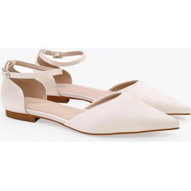 Kailee P Bella Satin Pointed Toe Ankle Strap