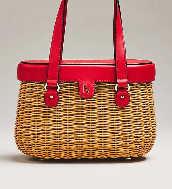 FRANCES VALENTINE Willow Basket Wicker Handbag