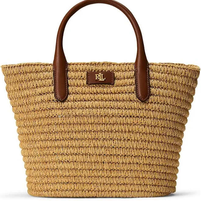 Ralph Lauren Women's Brie Medium Straw Tote Bag