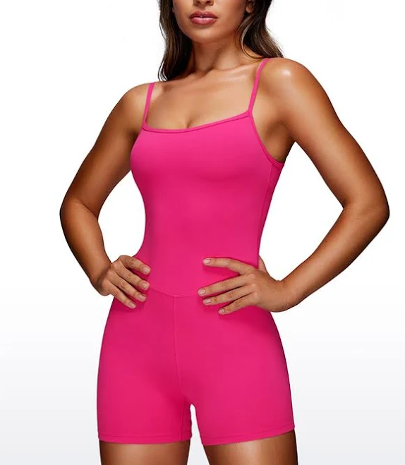 CRZ YOGA Women's Butterluxe Thin Strap Shorts Bodysuit 4