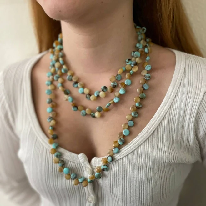 Long Necklace, Beaded Necklace, Beautiful Earth Tones, Gift For Her,