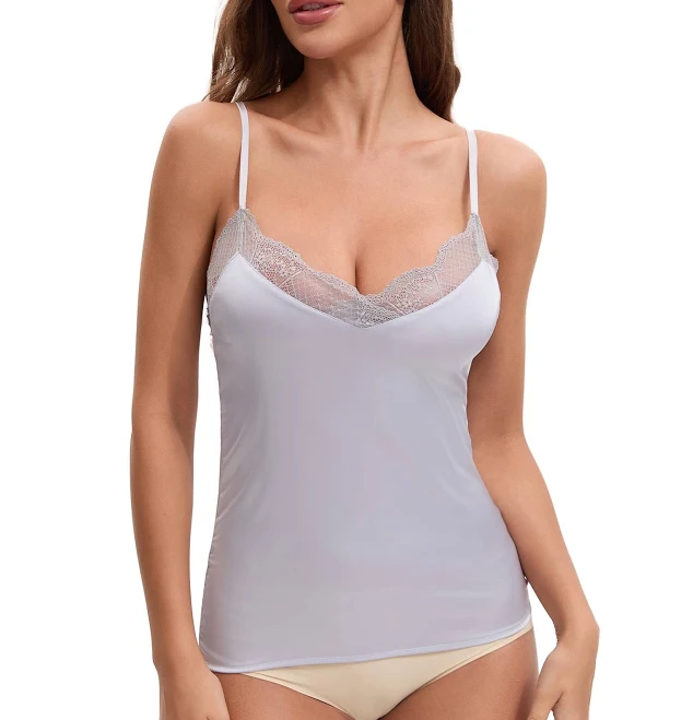 Women's Lace Trim Silk Satin V-Neck Camisoles