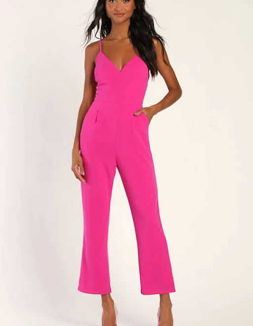 Lulus V-Neck Sleeveless Jumpsuit