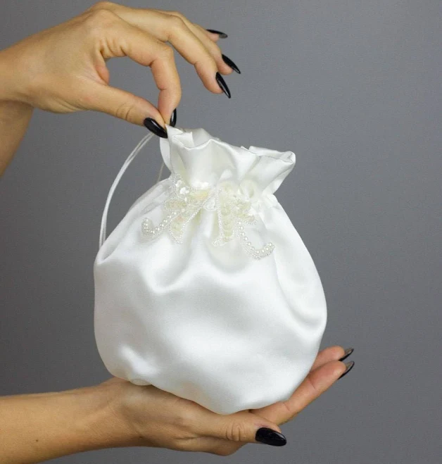 Satin Lace Embroidery Bag Purse