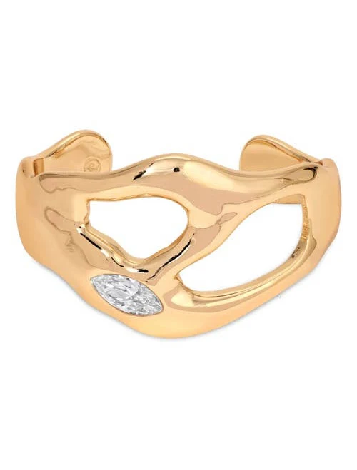 Ettika 18k Gold Plated Statement Luxe Cuff Bracelet