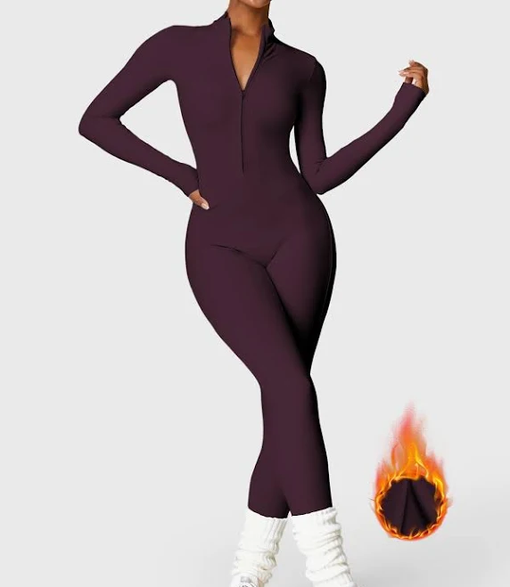 Yeoreo Belle Fleece Long Sleeve Zipper Jumpsuit