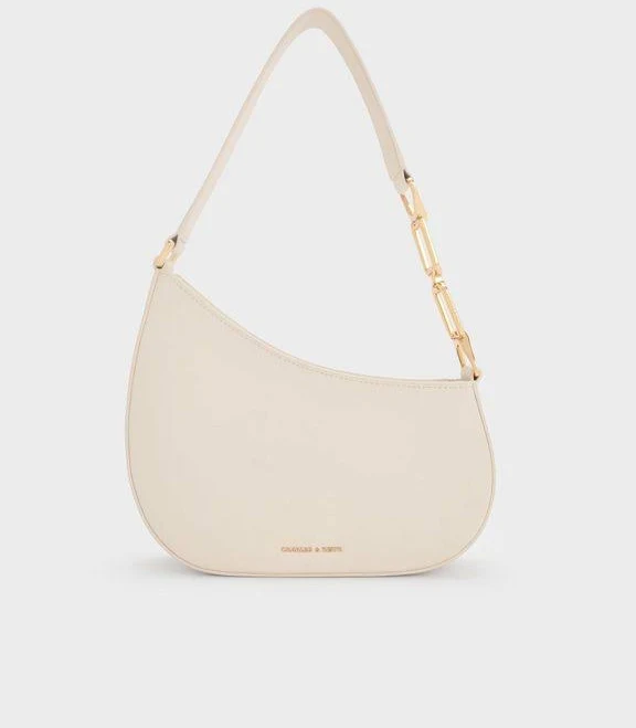 Charles & Keith Agatha Chain-Accent Shoulder Bag