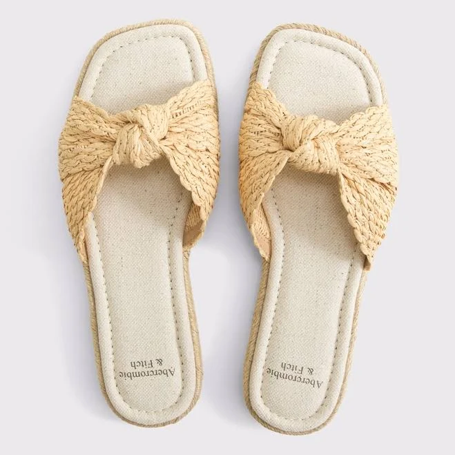 Abercrombie & Fitch Women's Knotted Espadrille Slide Sandals