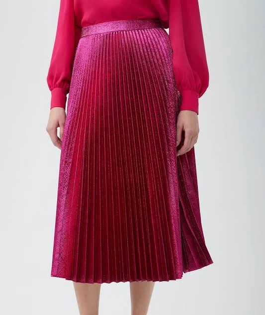 Trina Turk Women's Faye Luminary Midi Skirt With Accordion Pleats