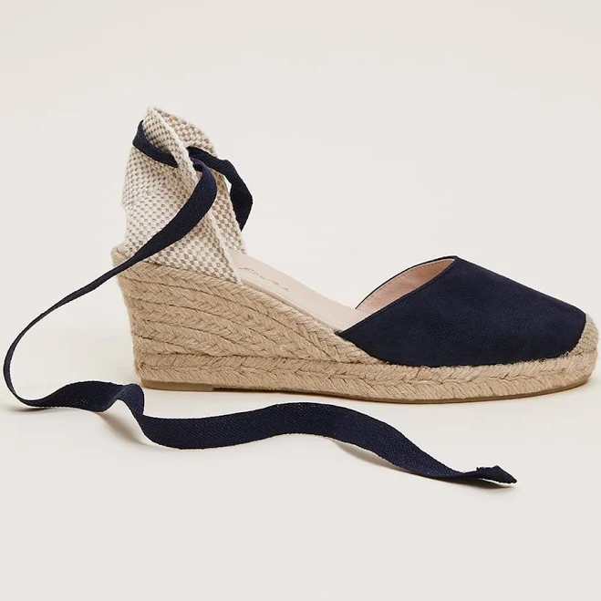 Phase Eight Suede Ankle Tie Espadrille Shoes