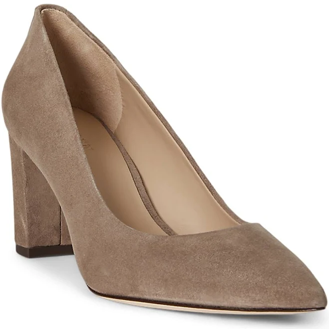 Ralph Lauren Women's Lanette Suede Block-Heel Pumps