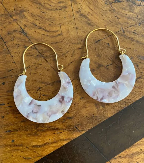 Marbled Resin Hoop Earrings