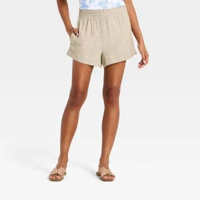 A New Day Women's Linen Pull-On Shorts