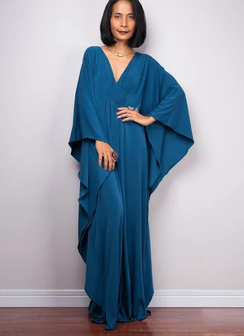 Batwing Sleeve Kaftan Maxi Dress