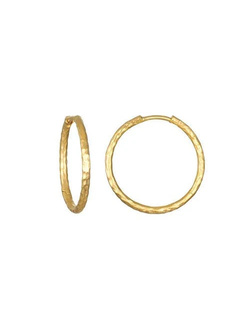 Satya Jewelry Textured Gold Hoop Earrings